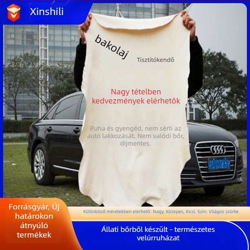 Autó tisztító báránybőr törölköző, 100 g, suede textúra, multifunkcionális kendő üvegekhez, nagy nedvszívó képesség