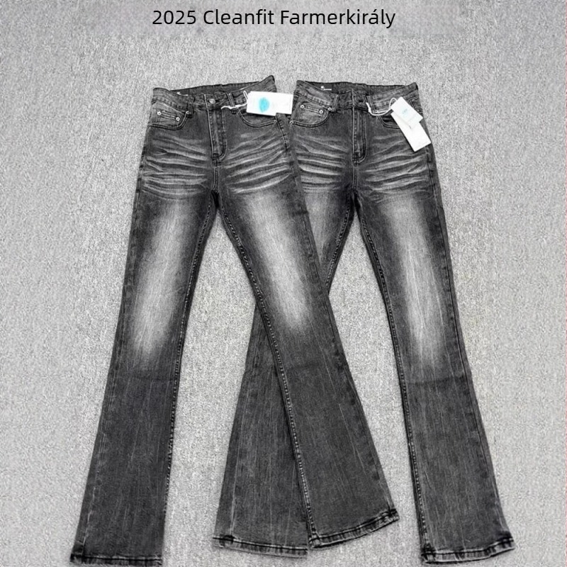 517-es farmernadrág, amerikai stílusú Cleanfit, mosott, alacsony derék, cipzár, kiszélesedő fazon