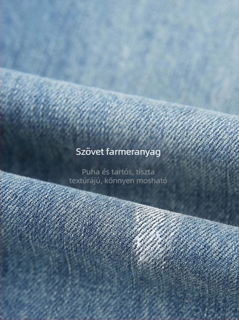 Amerikai stílusú szakított farmer nőknek, plusz méret, casual karcsúsító fazon, őszi 2025 kollekció