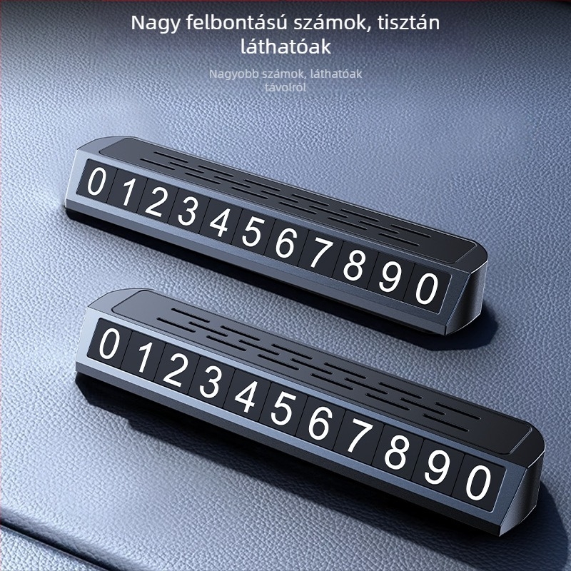 Világító kétfunkciós parkolási jel és rendszámtábla-relokáló eszköz, modell YA1, fém kivitel, logóval testre szabható