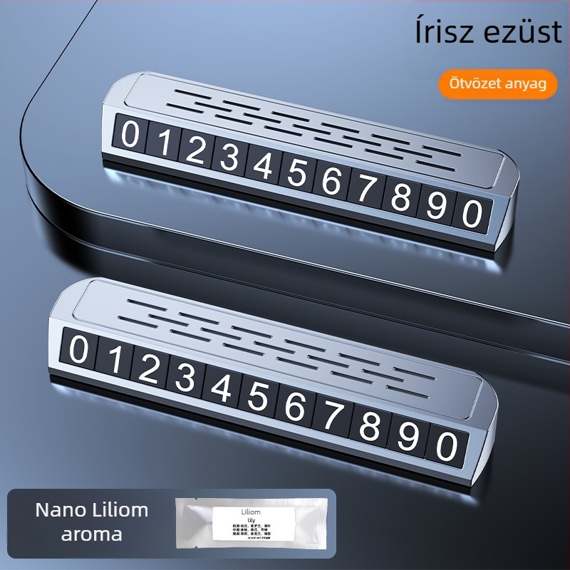 Világító kétfunkciós parkolási jel és rendszámtábla-relokáló eszköz, modell YA1, fém kivitel, logóval testre szabható