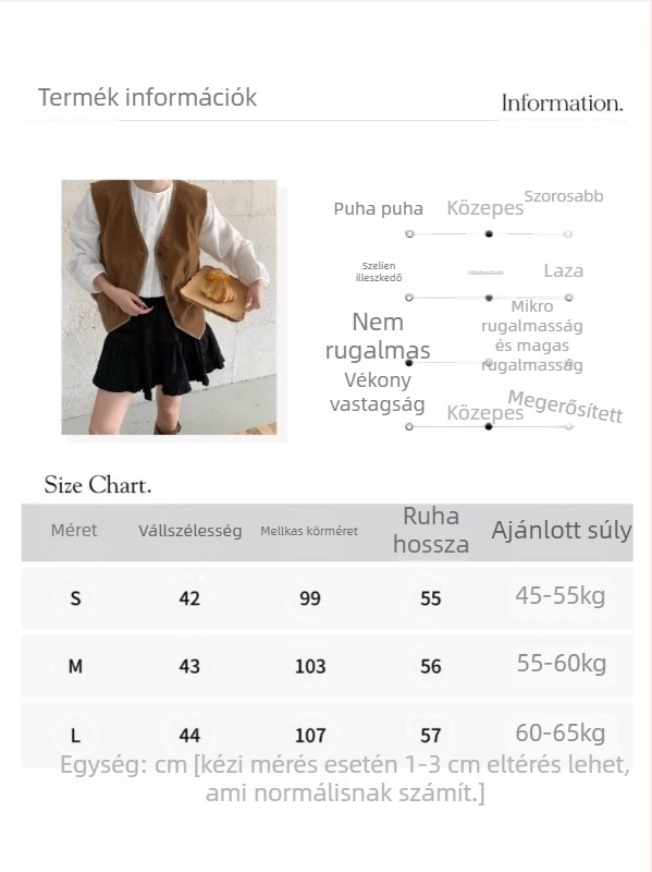 V-nyakú mellény, topstitch szegély, művelúr hatású, poliészter rost, egyrészes gombolás