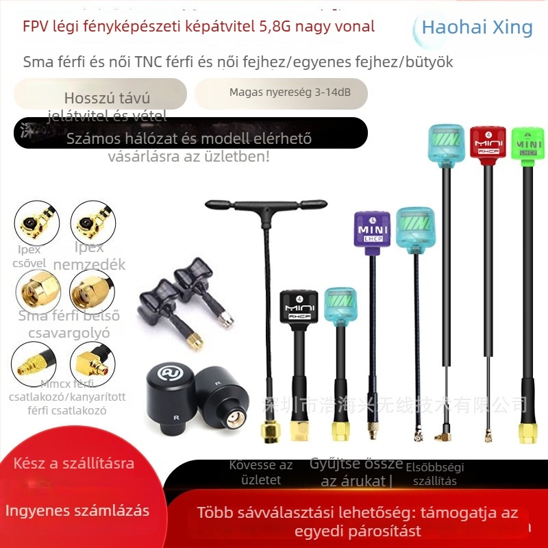 FPV drón antenna – magas nyereségű 5,8 GHz-es HD képátvitel, Pagoda Mushroom-Head kialakítás