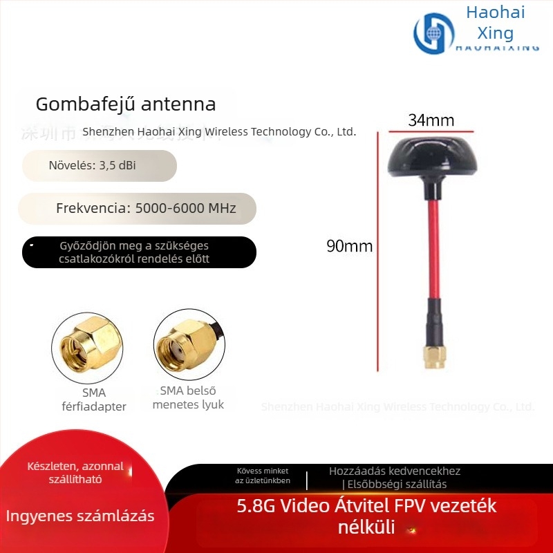 FPV drón antenna – magas nyereségű 5,8 GHz-es HD képátvitel, Pagoda Mushroom-Head kialakítás