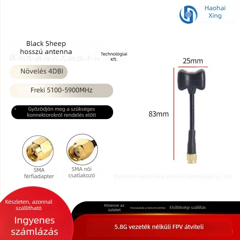 FPV drón antenna – magas nyereségű 5,8 GHz-es HD képátvitel, Pagoda Mushroom-Head kialakítás