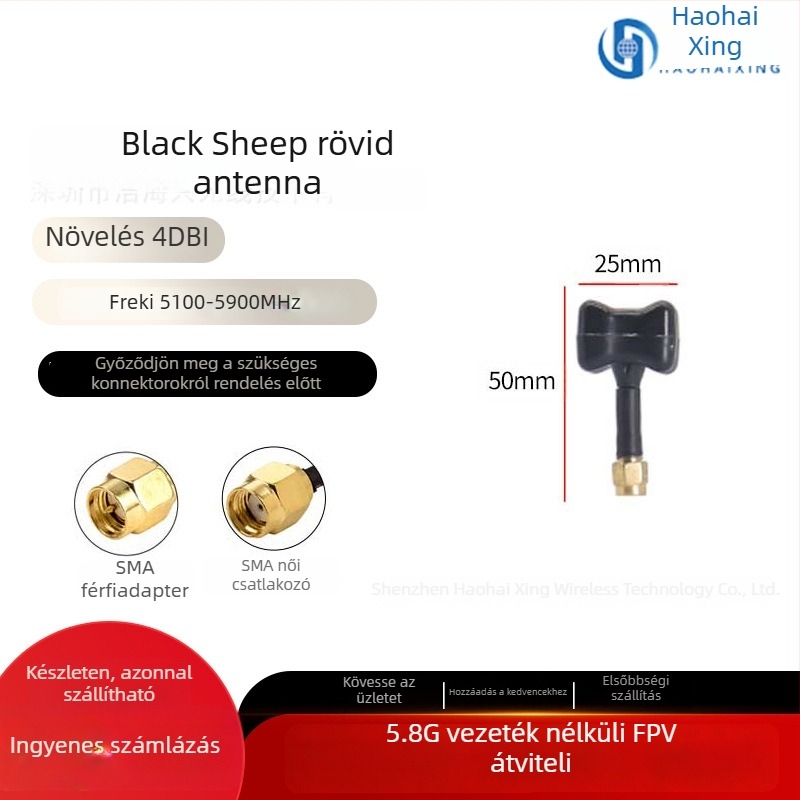FPV drón antenna – magas nyereségű 5,8 GHz-es HD képátvitel, Pagoda Mushroom-Head kialakítás