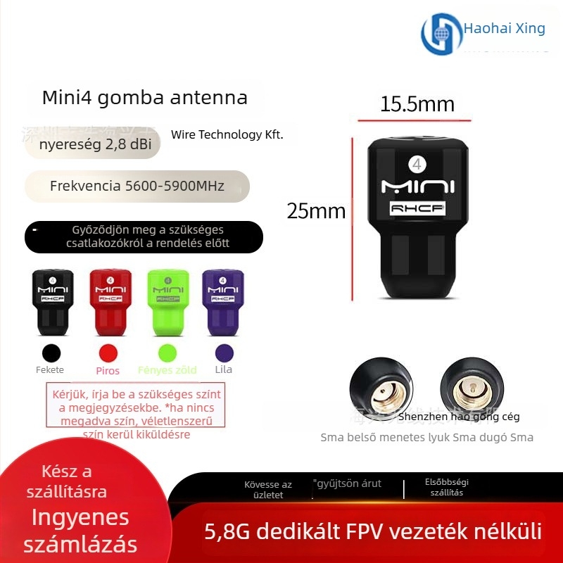 FPV drón antenna – magas nyereségű 5,8 GHz-es HD képátvitel, Pagoda Mushroom-Head kialakítás