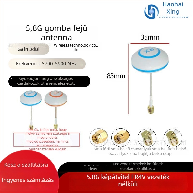 FPV drón antenna – magas nyereségű 5,8 GHz-es HD képátvitel, Pagoda Mushroom-Head kialakítás