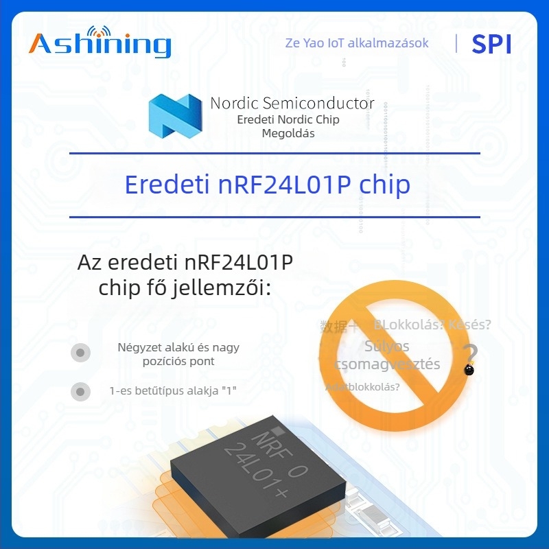 Ashining/Zeyao vezeték nélküli RF transzceiver modul NRF24L01, 2.4 GHz átlátszó adatátvitel