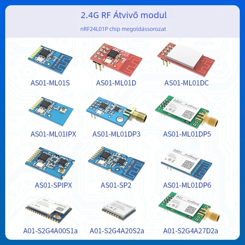 Ashining/Zeyao vezeték nélküli RF transzceiver modul NRF24L01, 2.4 GHz átlátszó adatátvitel