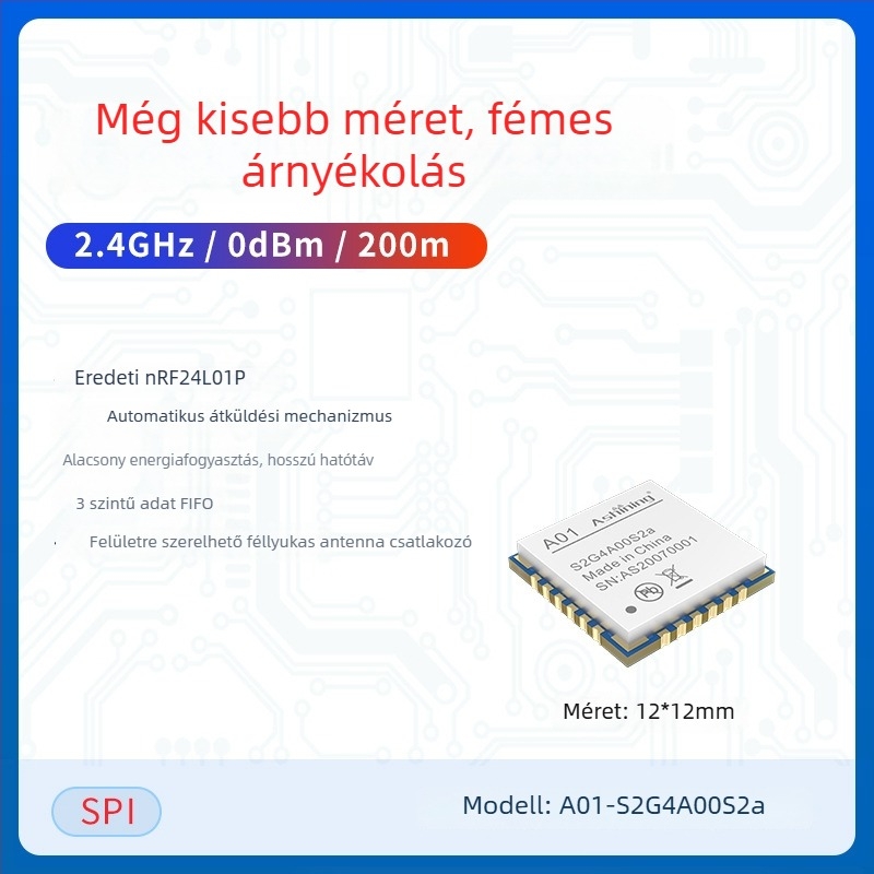 Ashining/Zeyao vezeték nélküli RF transzceiver modul NRF24L01, 2.4 GHz átlátszó adatátvitel