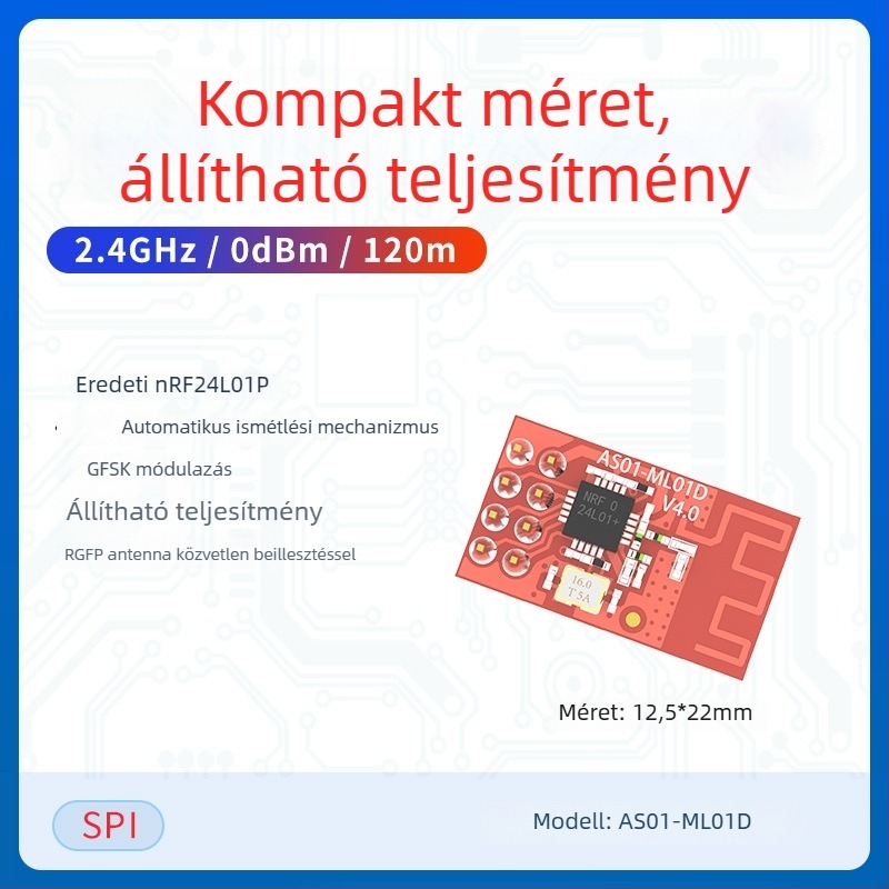 Ashining/Zeyao vezeték nélküli RF transzceiver modul NRF24L01, 2.4 GHz átlátszó adatátvitel