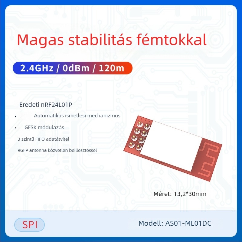 Ashining/Zeyao vezeték nélküli RF transzceiver modul NRF24L01, 2.4 GHz átlátszó adatátvitel
