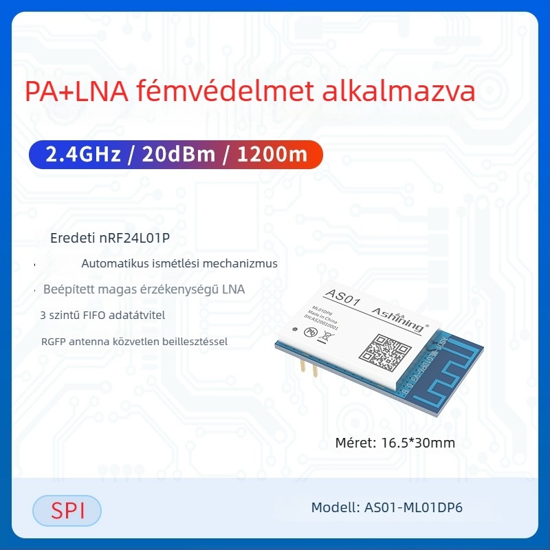 Ashining/Zeyao vezeték nélküli RF transzceiver modul NRF24L01, 2.4 GHz átlátszó adatátvitel