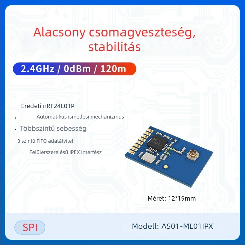 Ashining/Zeyao vezeték nélküli RF transzceiver modul NRF24L01, 2.4 GHz átlátszó adatátvitel