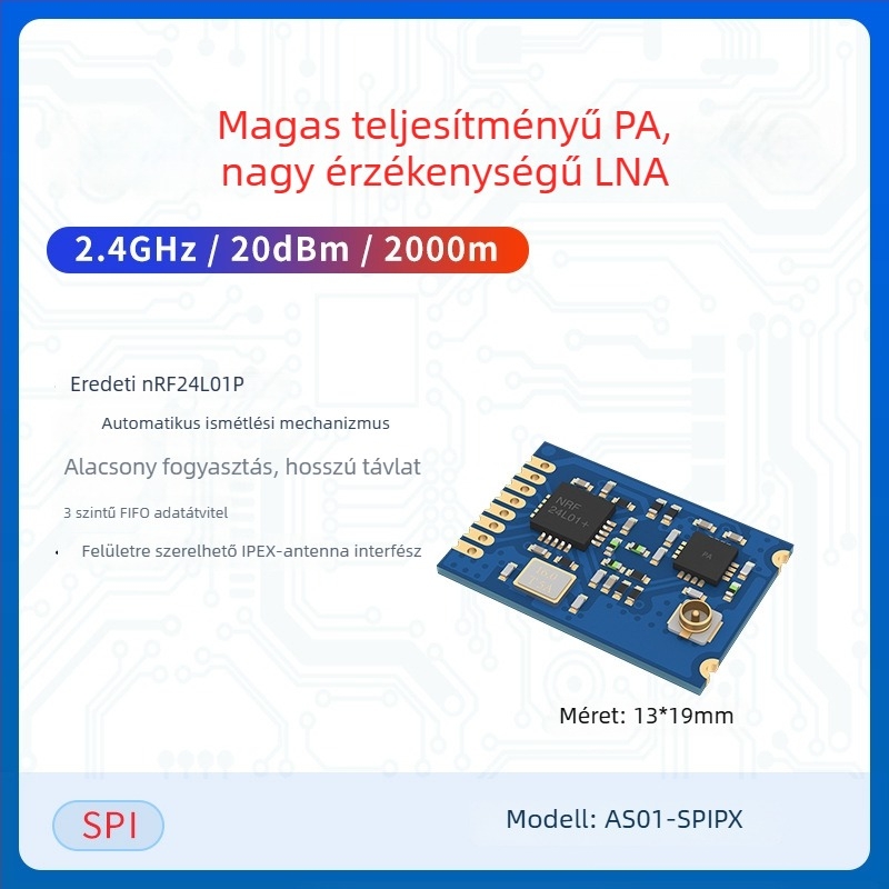 Ashining/Zeyao vezeték nélküli RF transzceiver modul NRF24L01, 2.4 GHz átlátszó adatátvitel