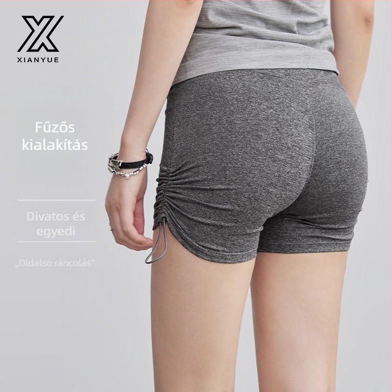 Női 3/4 hosszúságú légáteresztő sportos shortok, magas derék, 93% poliészter / 7% spandex, Youyou