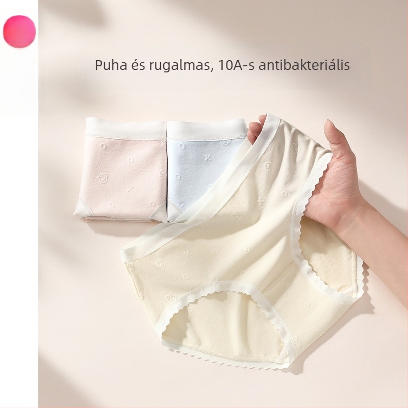 Női pamut középmagasságú alsónemű, antibakteriális és lélegző, pamut ágyék alátétel