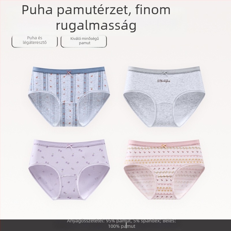 Fenton 7A antibakteriális, pamutból készült női középmagas derekú bugyi, hasi kontroll, vékony, lélegző, fenékemelő