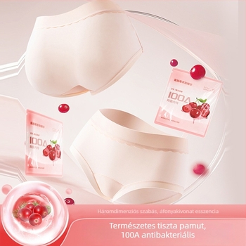 Cranberry női középmagasságú pamut alsóneműk, kényelmesek és légáteresztők, antibakteriális, hosszított ágyékkal, sportos háromszög fazon
