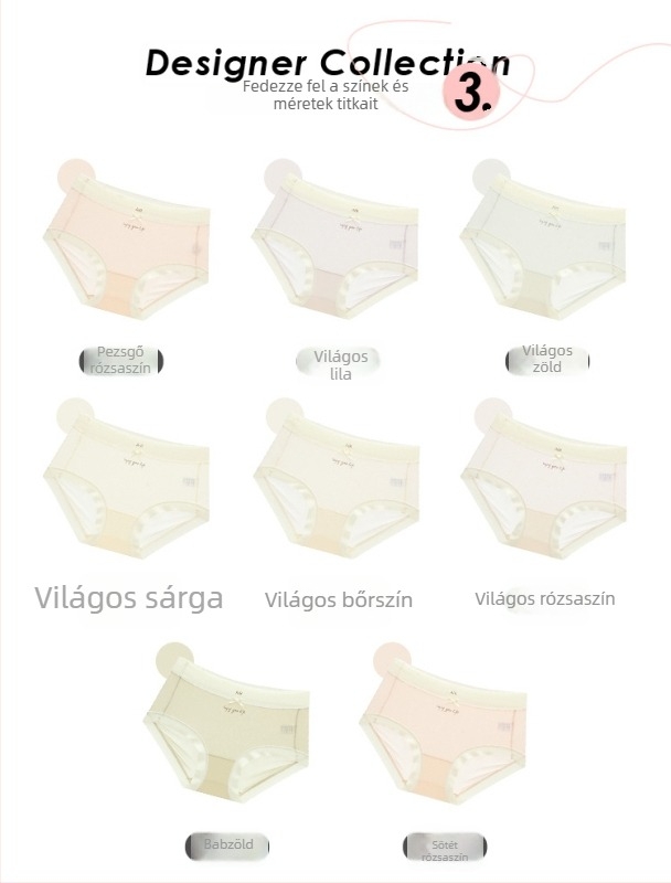 Női Ice Silk varrat nélküli alsónemű, középmagas derekú, légáteresztő, gyorsan száradó nyári fehérnemű