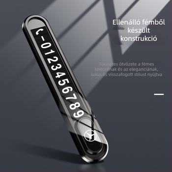 Fém autó mozgó telefonos címke ideiglenes parkoláshoz, világító a sötétben, testreszabás nélküli