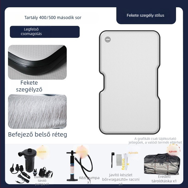 Tank felfújható kemping matrac univerzális illeszkedéssel – környezetbarát PVC; automatikus felfúvás; maximális teher 500 kg