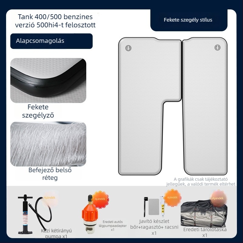 Tank felfújható kemping matrac univerzális illeszkedéssel – környezetbarát PVC; automatikus felfúvás; maximális teher 500 kg