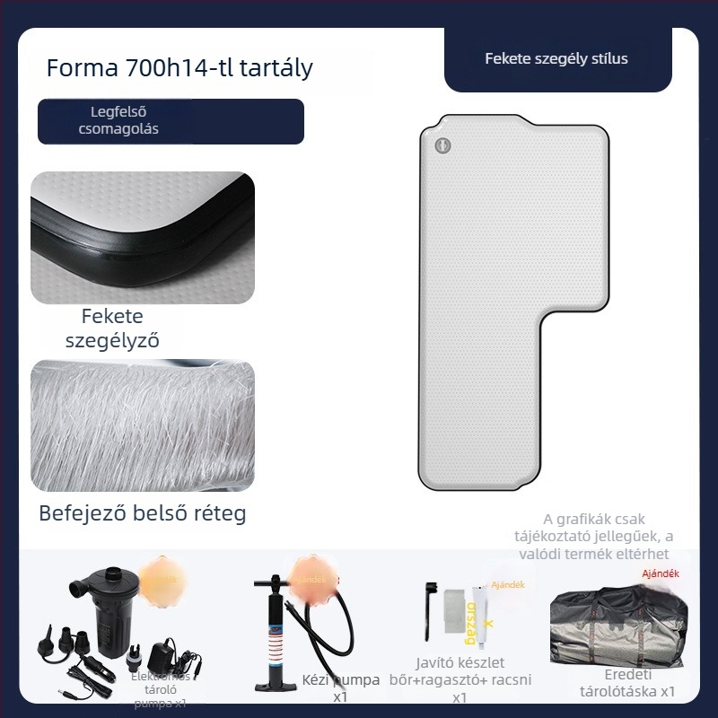 Tank felfújható kemping matrac univerzális illeszkedéssel – környezetbarát PVC; automatikus felfúvás; maximális teher 500 kg