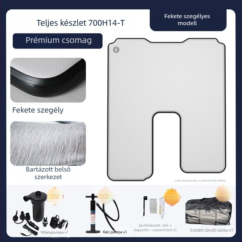 Tank felfújható kemping matrac univerzális illeszkedéssel – környezetbarát PVC; automatikus felfúvás; maximális teher 500 kg