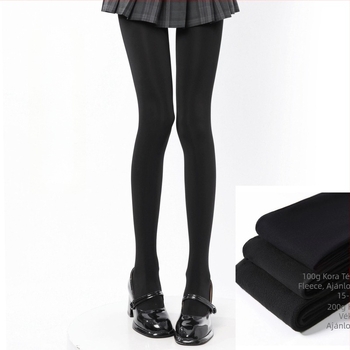 Fleece béléses poliészter harisnyanadrág, 70-80% poliészter, japán stílus, fenékemelés, karcsúsító hatás