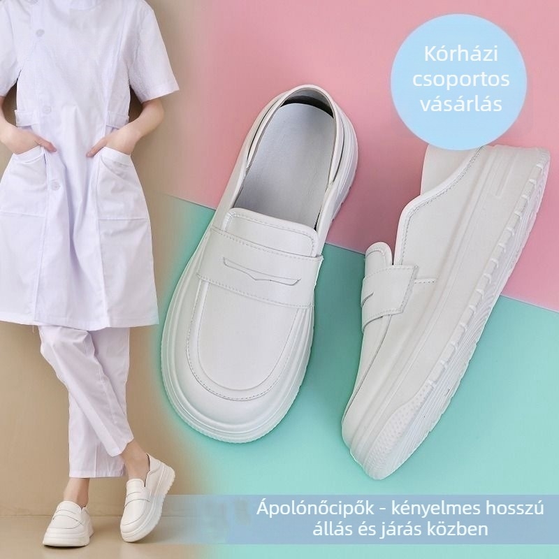 Női ápolónői cipő, légáteresztő, csúszásmentes, puha talp, alacsony boka, felsőrész szintetikus bőrből