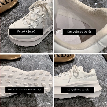 Női vastag talpú platformcipő mikrofibás felsőrésszel, gumitalppal, kerek orral, 3-5 cm-es sarokmagassággal, belső talp természetes bőrből
