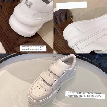 Női mindennapi sportcipők vastag platformával, 6-8 cm platformmagasság, Mickey Mouse mintás, fűzővel, lélegző microfiber belső