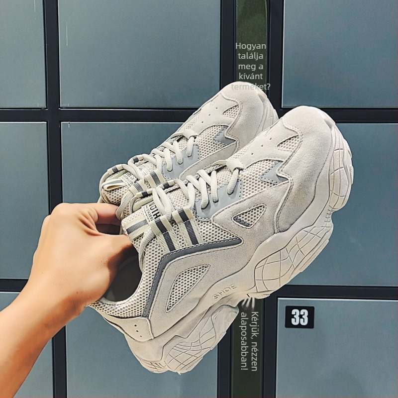 Férfi sportcipők Koreai stílusban, felsőrész szintetikus bőrből, talp gumiból, belső háló, fűzővel