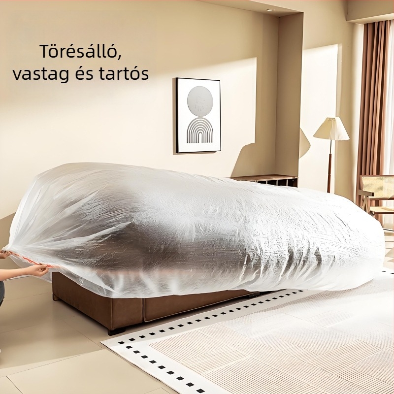 Kanapé porvédő, egyszer használatos, műanyag fólia (PE/polietilen), szabványos forma, testreszabható