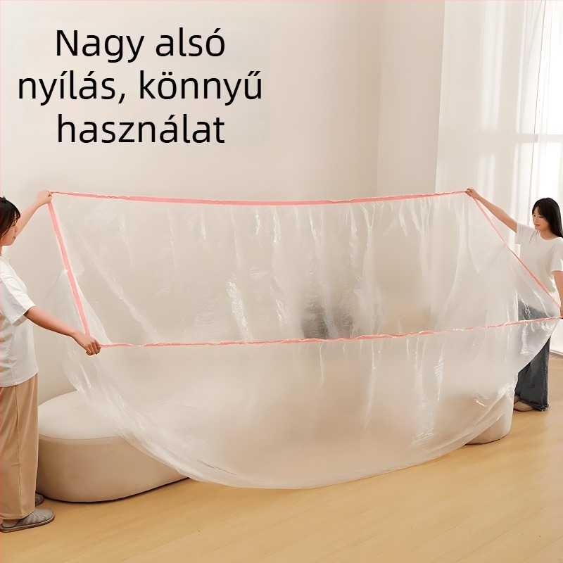 Kanapé porvédő, egyszer használatos, műanyag fólia (PE/polietilen), szabványos forma, testreszabható