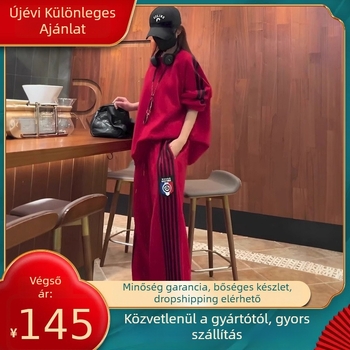 Női két részes casual sportos szett, hosszú ujjú és nadrág, pamut, téli 2024