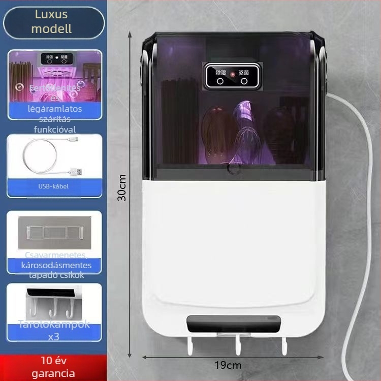 Intelligens multifunkcionális evőpálcika sterilizáló, falra szerelhető tároló (PP anyag, sterilizálás, penészálló)