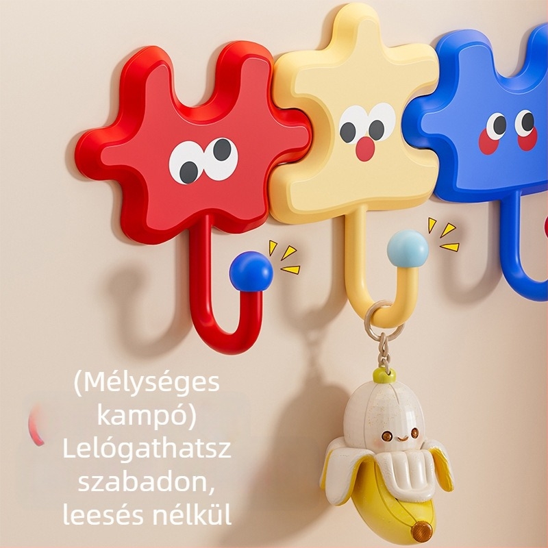 ABS ragasztó horog, fúrás nélkül, teherbírás 1–3 kg, falra szerelhető, egyszeres horog
