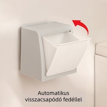 Japán stílusú falra rögzíthető higiéniai betét tároló doboz (anyag PP, 100% új műanyag, tömege 346,7 g)