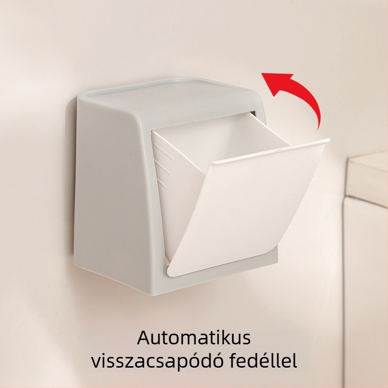 Japán stílusú falra rögzíthető higiéniai betét tároló doboz (anyag PP, 100% új műanyag, tömege 346,7 g)