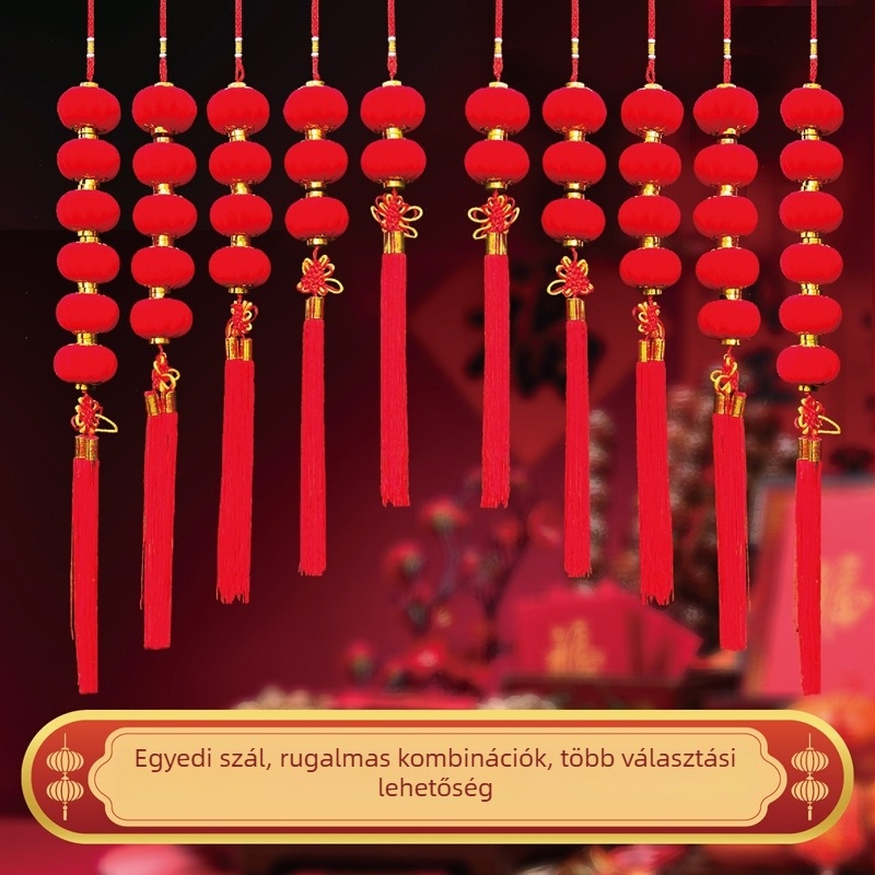 Lámpásfüzér – kerek lámpások kültéri díszítéshez, beállítható 2–6 sorban; gyártási folyamatok: mechanikus, népi mesterség, injekciós öntés; stílus: pásztor, kínai, nemzeti szellem, klasszikus