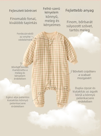 Baba alvózsák szétválasztott lábakkal téli használatra, csíkos minta, vastag pamutanyag (95%+) belsővel és kémiai rost töltettel
