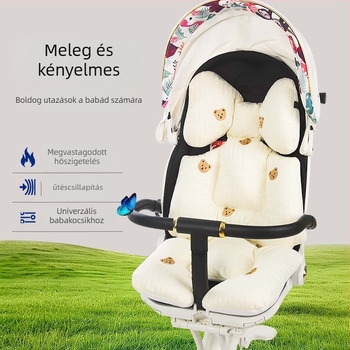 Babakocsi üléspárna – vastagított pamut-poliészter keverék, egész éves használatra