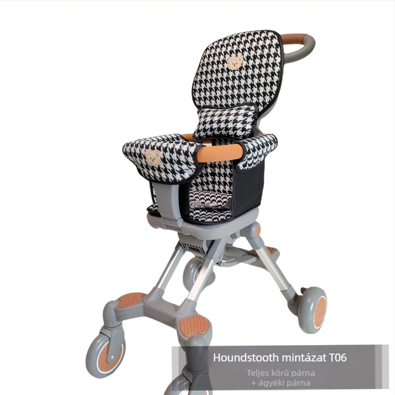 JT06 Houndstooth ülés párna babakocsihoz, minden évszakra univerzális, teljes lefedés, vastagított párnázás, kompakt babakocsikhoz