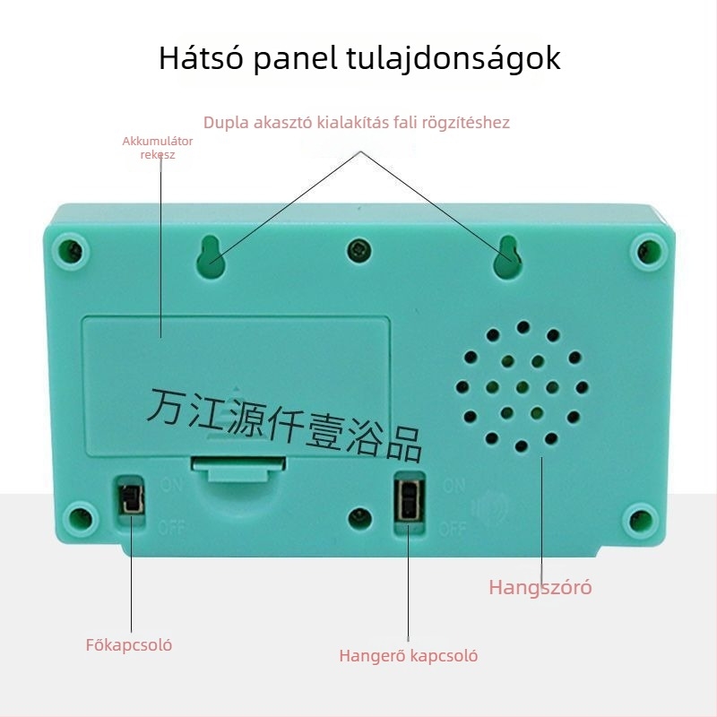 Lábmasszázs visszaszámláló időzítő LCD kijelzővel, riasztással, akkumulátorról működik, műanyag ház