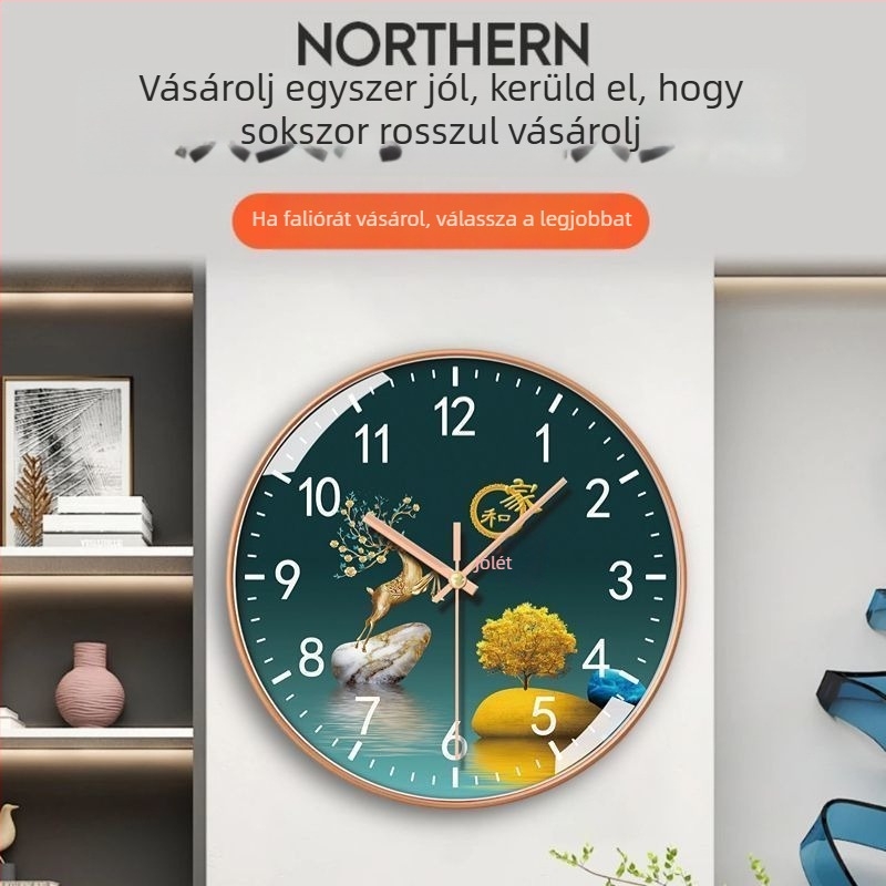 Kínai stílusú nappali falióra, modern, minimalist design, halk kvarc óra