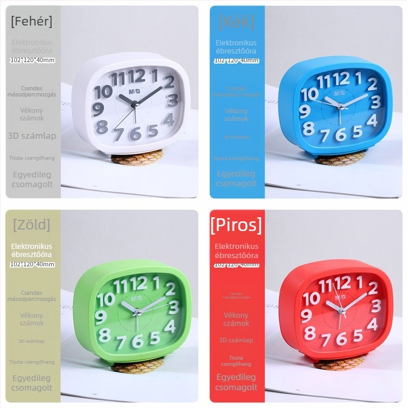 Ébresztőóra – éjjeli asztali LED kijelző, kvarc mechanizmus, elemről működik, egyoldalas kijelző, In Time