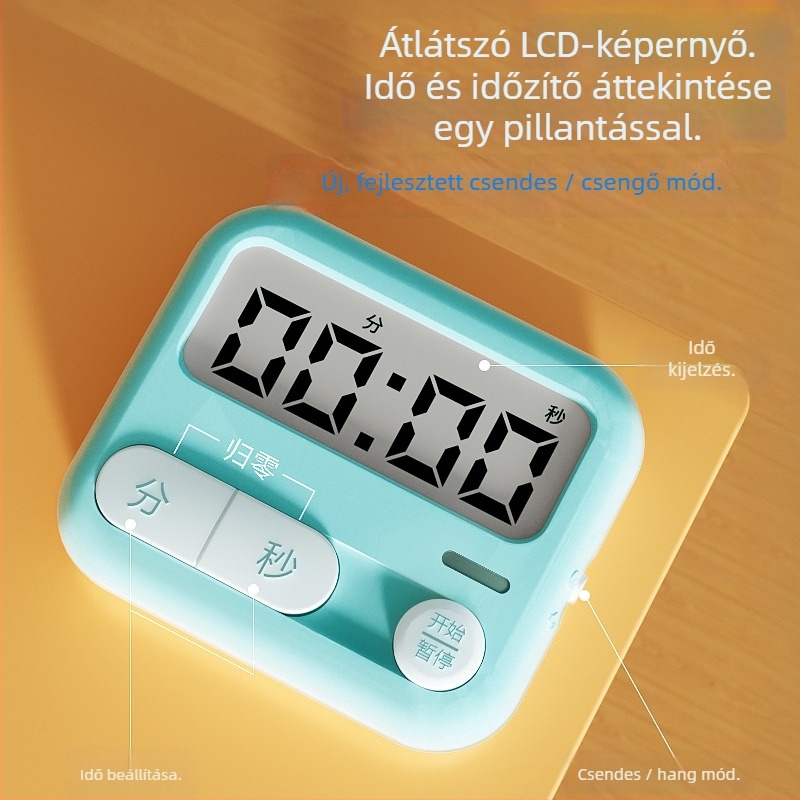 Elektronikus konyhai időzítő LED kijelzővel, ébresztő, akkumulátoron működő, modell ARC925L8